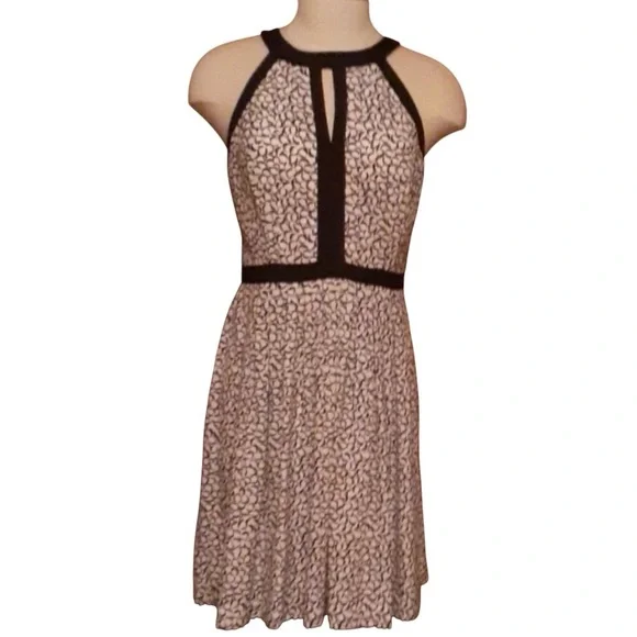 White House Black Market Black and White Halter Midi Sundress - Picture 4 of 12